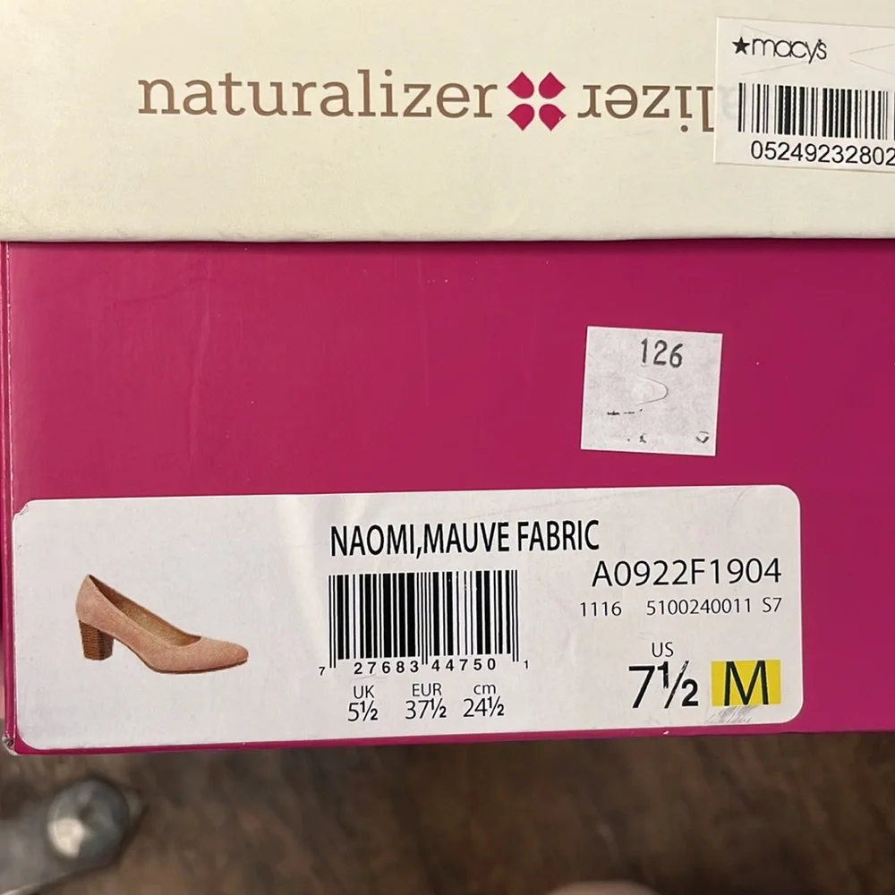 Naturalizer Pink/Mauve Block Heel Pumps